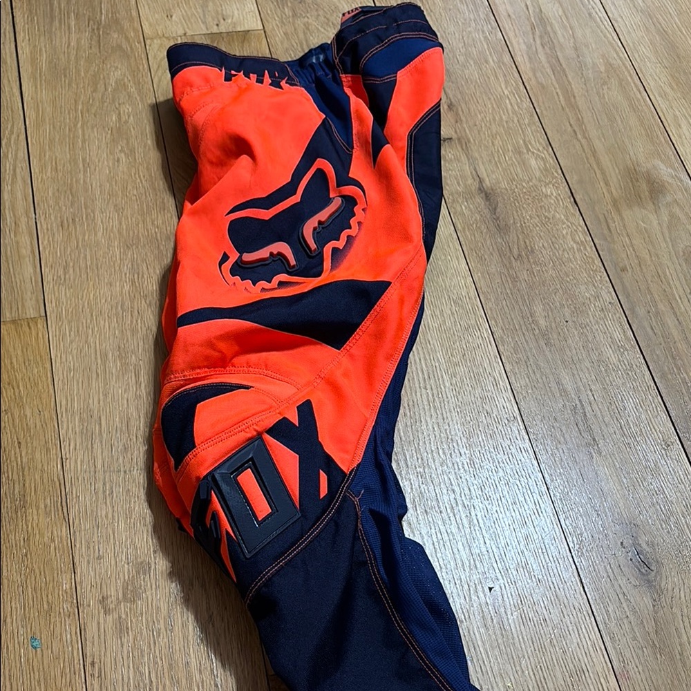 Fox Racing Orange and Navy Riding Pants - Picture 4 of 11